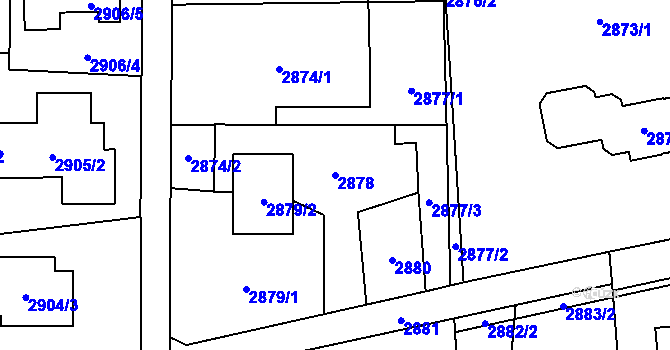 Parcela st. 2878 v KÚ Polanka nad Odrou, Katastrální mapa