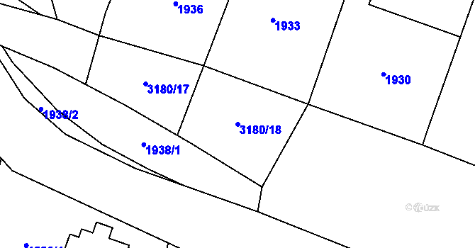 Parcela st. 3180/18 v KÚ Polanka nad Odrou, Katastrální mapa