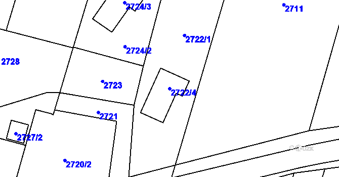 Parcela st. 2722/4 v KÚ Polanka nad Odrou, Katastrální mapa
