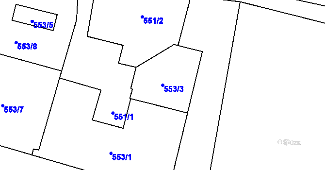 Parcela st. 553/3 v KÚ Polanka nad Odrou, Katastrální mapa
