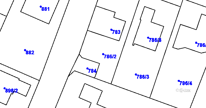 Parcela st. 786/2 v KÚ Polanka nad Odrou, Katastrální mapa
