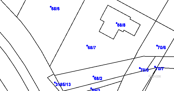 Parcela st. 68/7 v KÚ Polanka nad Odrou, Katastrální mapa