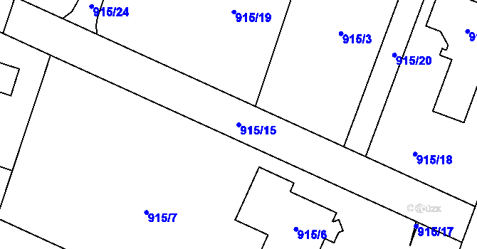 Parcela st. 915/15 v KÚ Polanka nad Odrou, Katastrální mapa