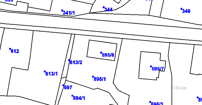 Parcela st. 595/8 v KÚ Polanka nad Odrou, Katastrální mapa