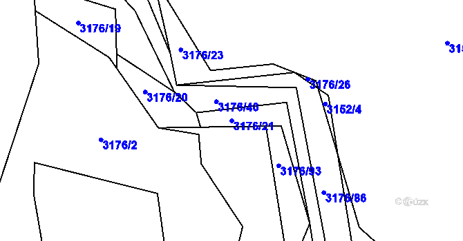 Parcela st. 3176/21 v KÚ Polanka nad Odrou, Katastrální mapa