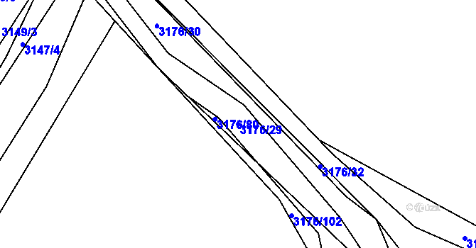 Parcela st. 3176/29 v KÚ Polanka nad Odrou, Katastrální mapa