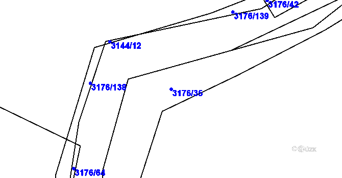 Parcela st. 3176/35 v KÚ Polanka nad Odrou, Katastrální mapa