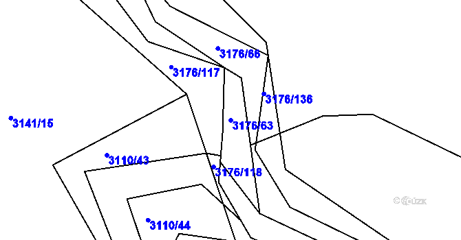 Parcela st. 3176/63 v KÚ Polanka nad Odrou, Katastrální mapa