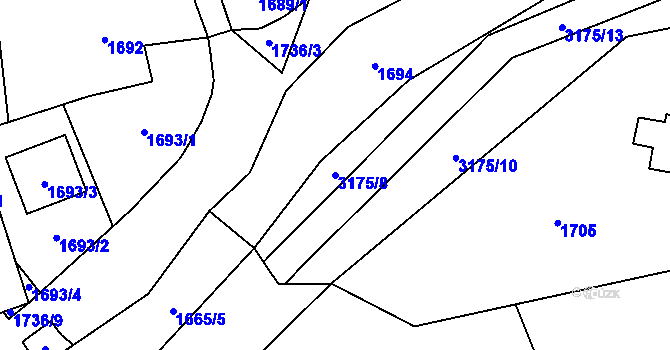 Parcela st. 3175/8 v KÚ Polanka nad Odrou, Katastrální mapa