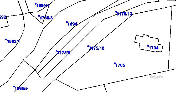 Parcela st. 3175/10 v KÚ Polanka nad Odrou, Katastrální mapa