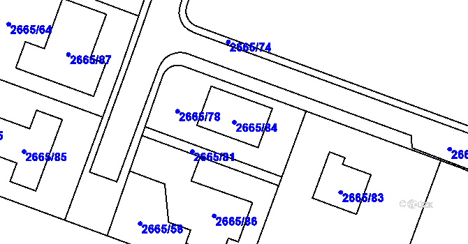 Parcela st. 2665/84 v KÚ Polanka nad Odrou, Katastrální mapa