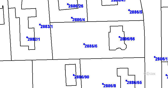 Parcela st. 2886/6 v KÚ Polanka nad Odrou, Katastrální mapa