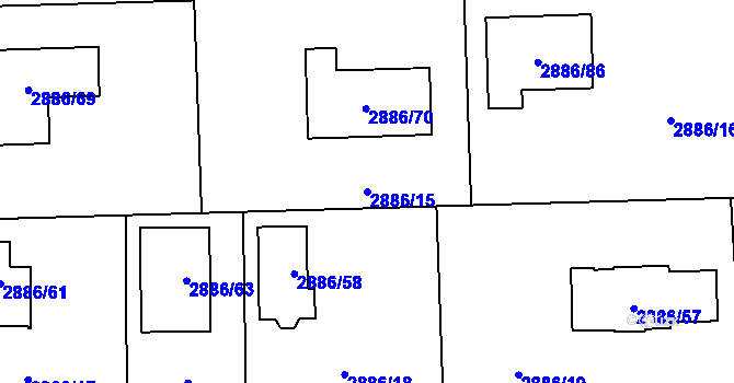 Parcela st. 2886/15 v KÚ Polanka nad Odrou, Katastrální mapa