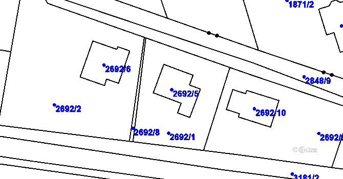 Parcela st. 2692/5 v KÚ Polanka nad Odrou, Katastrální mapa