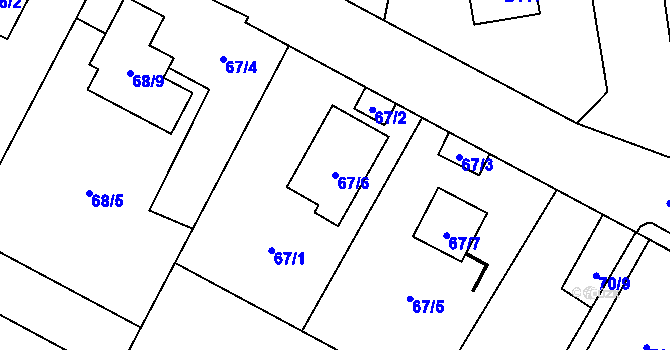 Parcela st. 67/6 v KÚ Polanka nad Odrou, Katastrální mapa
