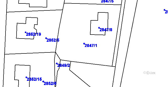 Parcela st. 2847/1 v KÚ Polanka nad Odrou, Katastrální mapa
