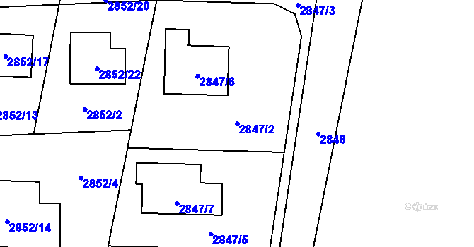 Parcela st. 2847/2 v KÚ Polanka nad Odrou, Katastrální mapa