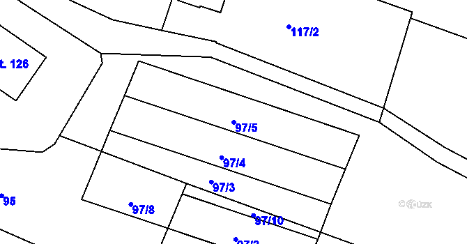 Parcela st. 97/5 v KÚ Poleň, Katastrální mapa