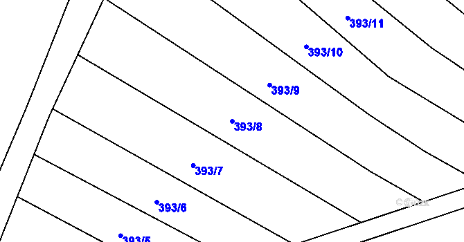 Parcela st. 393/8 v KÚ Poleň, Katastrální mapa