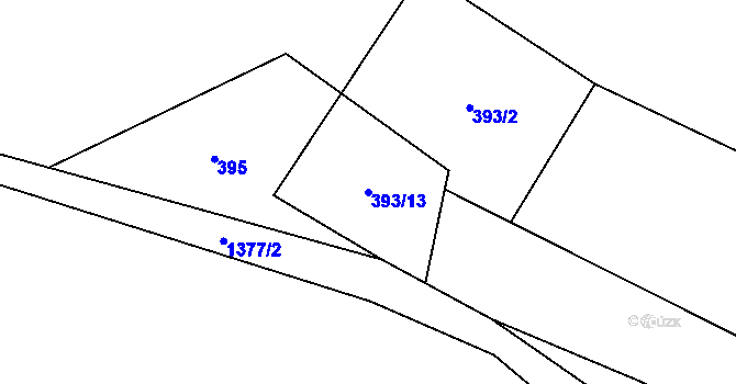 Parcela st. 393/13 v KÚ Poleň, Katastrální mapa