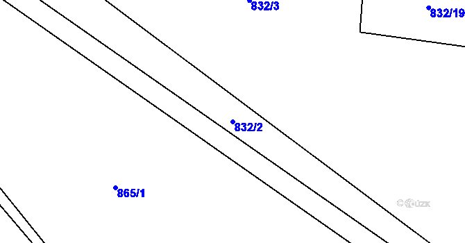 Parcela st. 832/2 v KÚ Poleň, Katastrální mapa