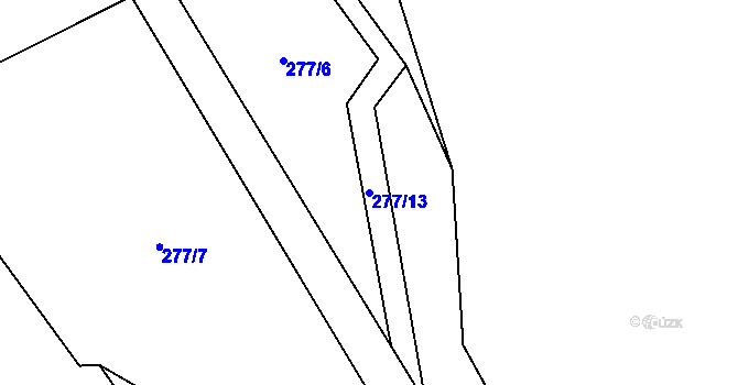 Parcela st. 277/13 v KÚ Poleňka, Katastrální mapa