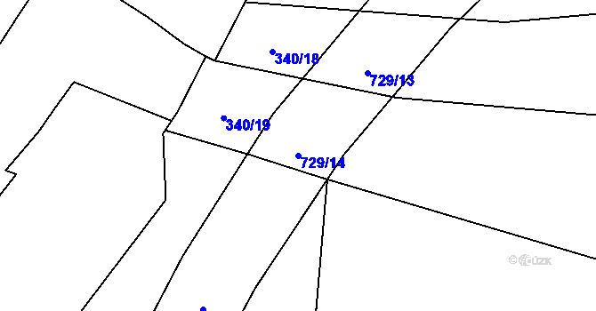 Parcela st. 729/14 v KÚ Poleňka, Katastrální mapa
