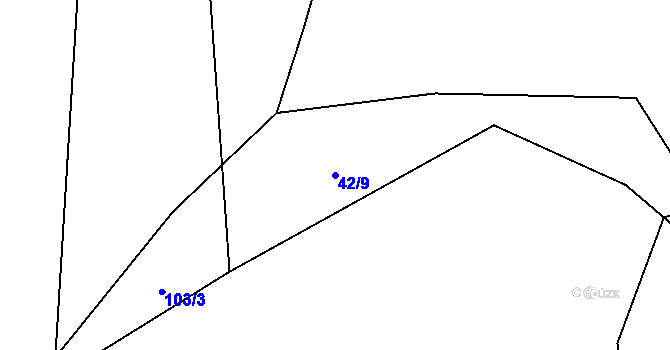 Parcela st. 42/9 v KÚ Zdeslav, Katastrální mapa