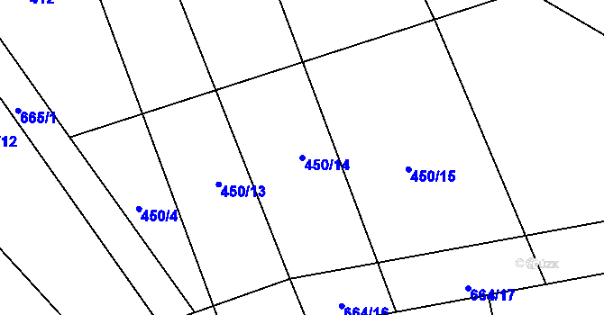 Parcela st. 450/14 v KÚ Zdeslav, Katastrální mapa