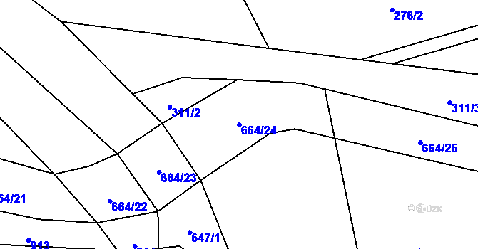 Parcela st. 664/24 v KÚ Zdeslav, Katastrální mapa