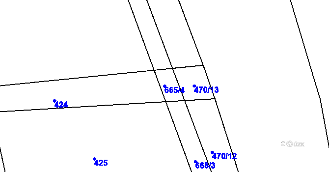Parcela st. 665/4 v KÚ Zdeslav, Katastrální mapa