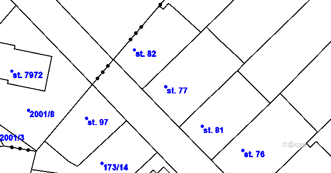 Parcela st. 77 v KÚ Polepy u Kolína, Katastrální mapa