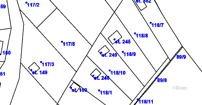 Parcela st. 249 v KÚ Polepy u Kolína, Katastrální mapa