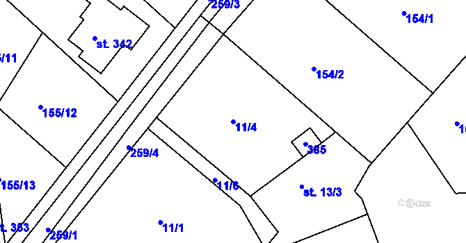 Parcela st. 11/4 v KÚ Polepy u Kolína, Katastrální mapa