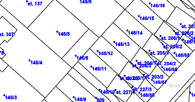 Parcela st. 146/12 v KÚ Polepy u Kolína, Katastrální mapa