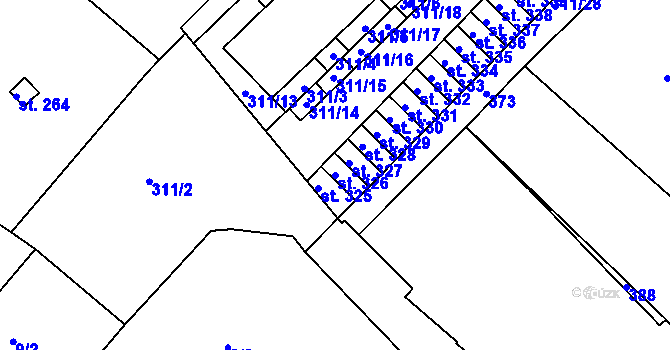 Parcela st. 326 v KÚ Polepy u Kolína, Katastrální mapa