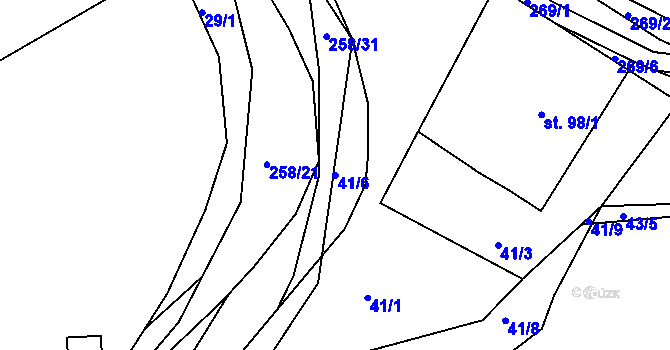 Parcela st. 41/6 v KÚ Polepy u Kolína, Katastrální mapa