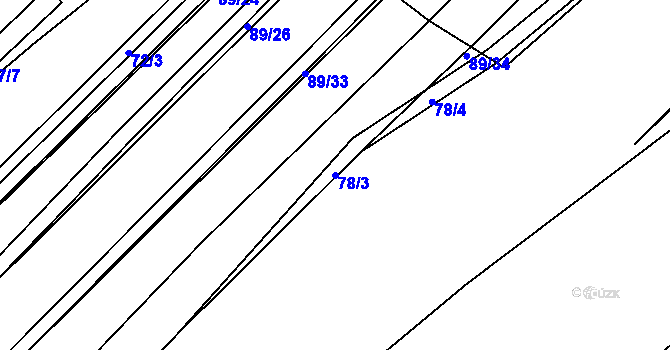 Parcela st. 78/3 v KÚ Polepy u Kolína, Katastrální mapa