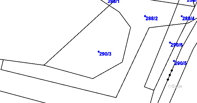 Parcela st. 290/3 v KÚ Hrušovany, Katastrální mapa