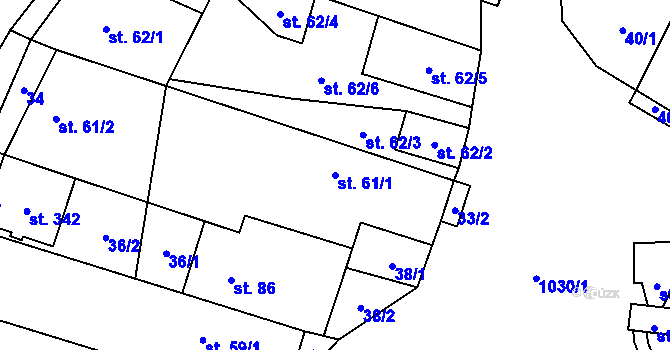 Parcela st. 61/1 v KÚ Polepy, Katastrální mapa