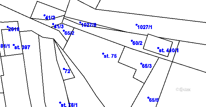 Parcela st. 75 v KÚ Polepy, Katastrální mapa