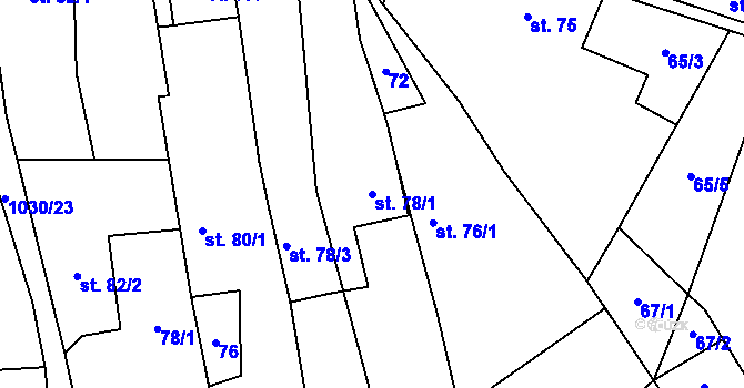 Parcela st. 78/1 v KÚ Polepy, Katastrální mapa