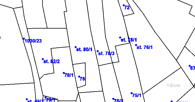 Parcela st. 78/3 v KÚ Polepy, Katastrální mapa