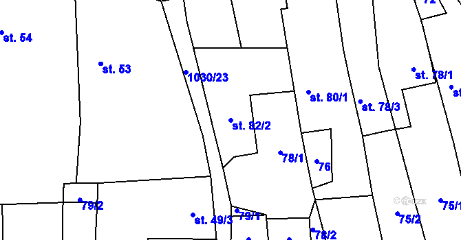 Parcela st. 82/2 v KÚ Polepy, Katastrální mapa