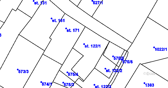 Parcela st. 122/1 v KÚ Polepy, Katastrální mapa