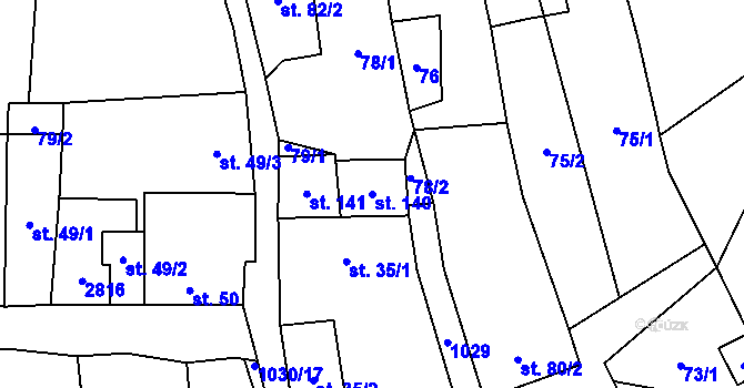 Parcela st. 140 v KÚ Polepy, Katastrální mapa