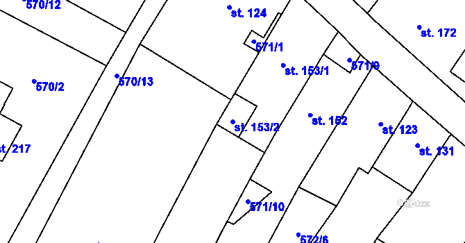 Parcela st. 153/2 v KÚ Polepy, Katastrální mapa