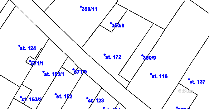 Parcela st. 172 v KÚ Polepy, Katastrální mapa