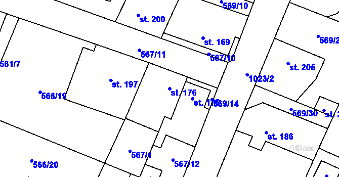 Parcela st. 176 v KÚ Polepy, Katastrální mapa