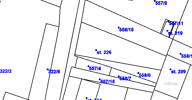 Parcela st. 226 v KÚ Polepy, Katastrální mapa